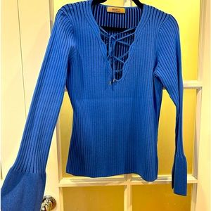 Lace up top with bell sleeves